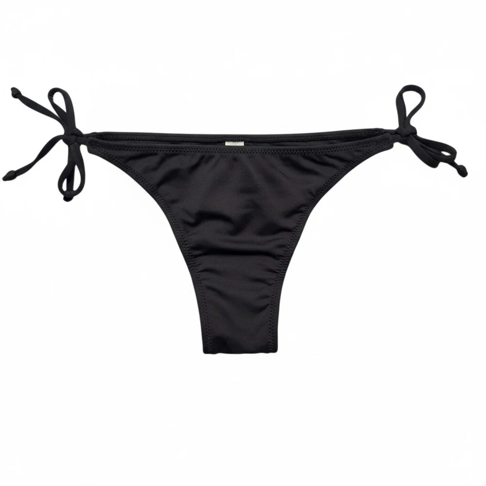 SKIMS Recycled Swim Dipped Tie Bikini Bottoms Panty Onyx XXSmall NWT